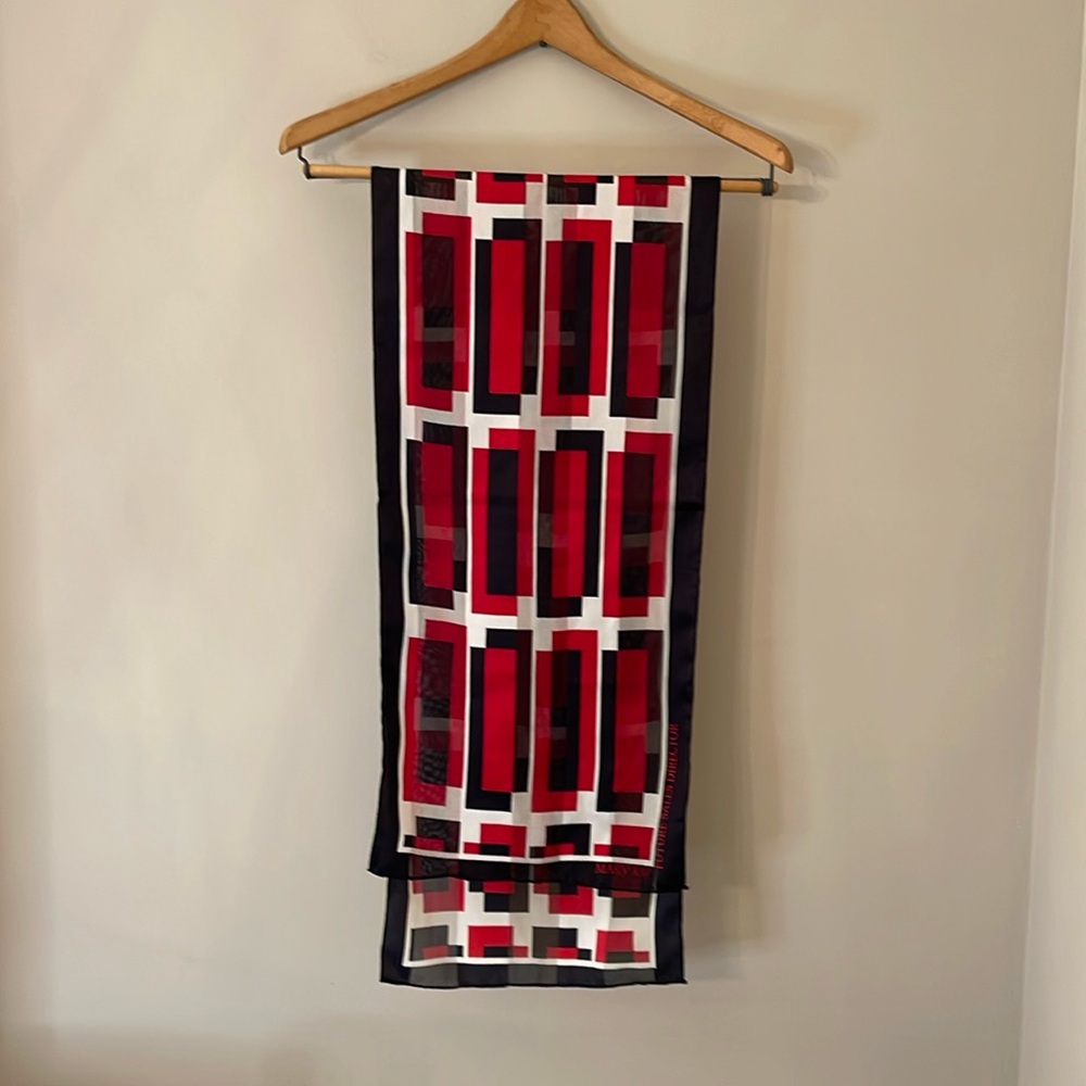 Mary Kay Director Scarf Future Sales Oblong Geometric Abstract Logo 52x11”